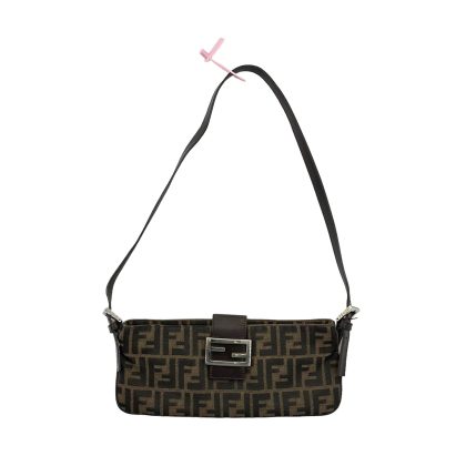 Fendi Canvas Shoulder Baguette Bag