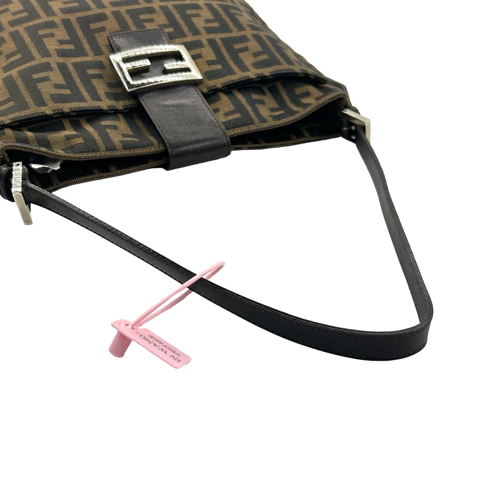 Fendi Canvas Shoulder Baguette Bag - Image 6