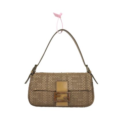 Fendi Woven Leather Baguette Bag