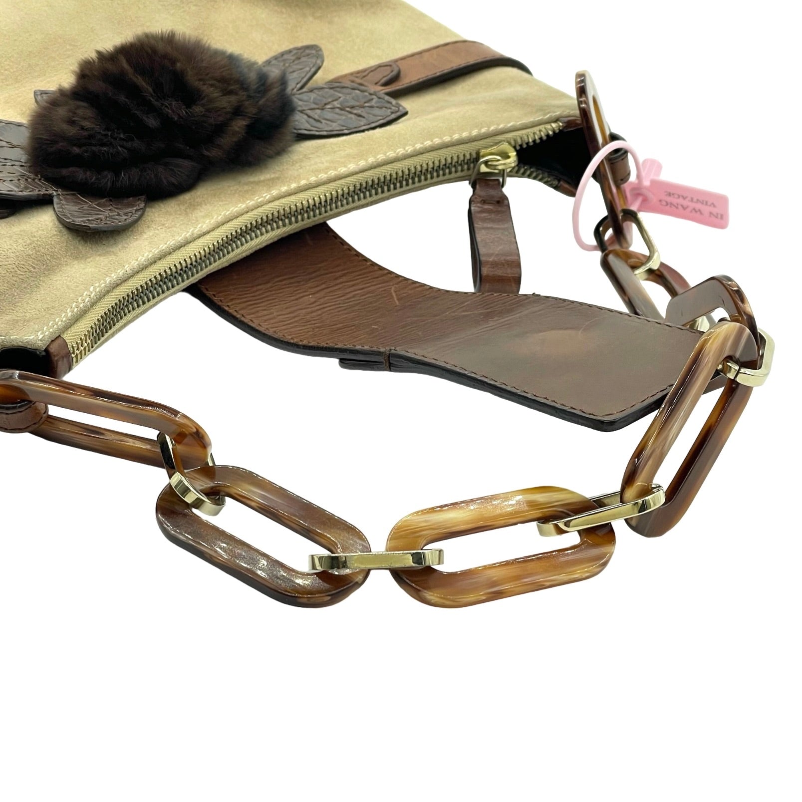 Valentino Suede Chain Shoulder Bag - Image 8