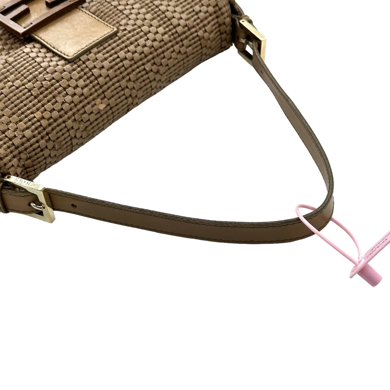 Fendi Woven Leather Baguette Bag - Image 6