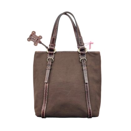 Celine Croc Canvas Tote Bag