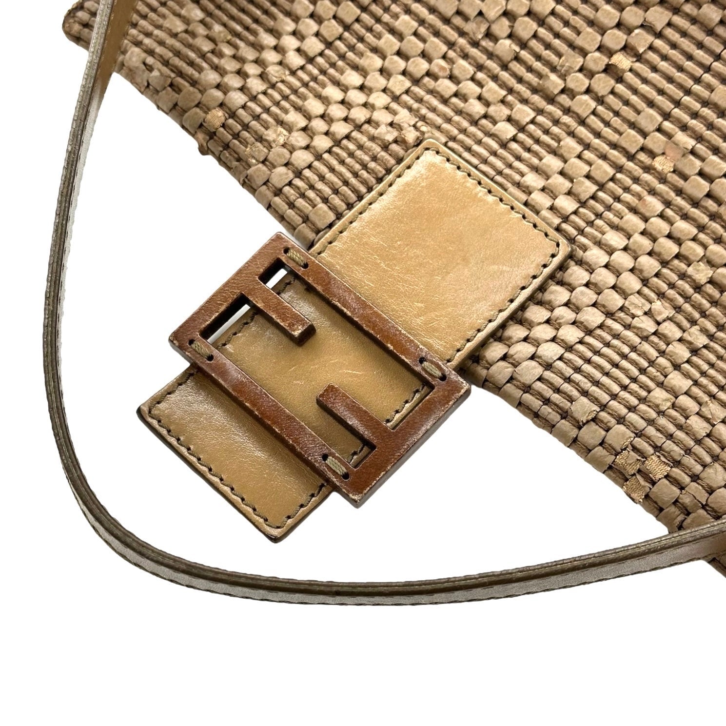 Fendi Woven Leather Baguette Bag - Image 7