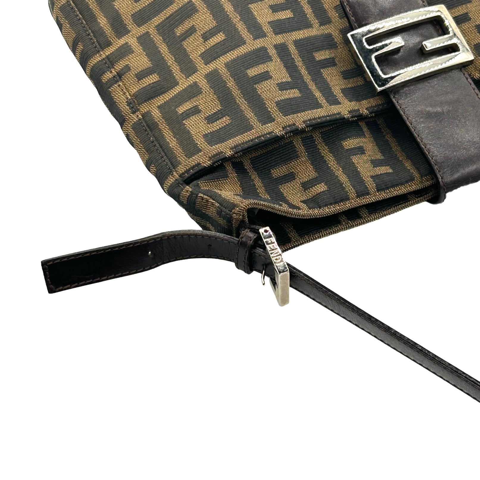 Fendi Canvas Shoulder Baguette Bag - Image 8