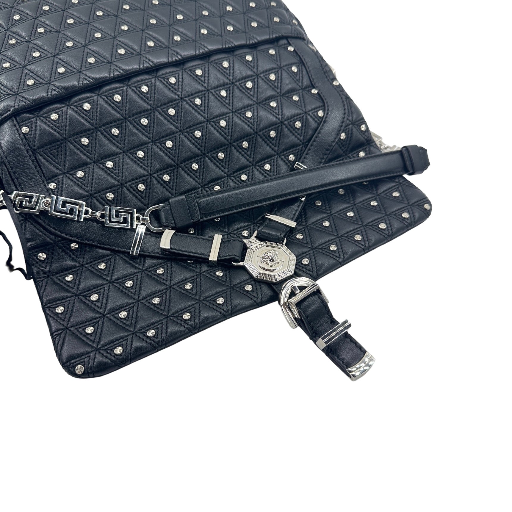 Versace Medusa Studded Baguette Bag - Image 7