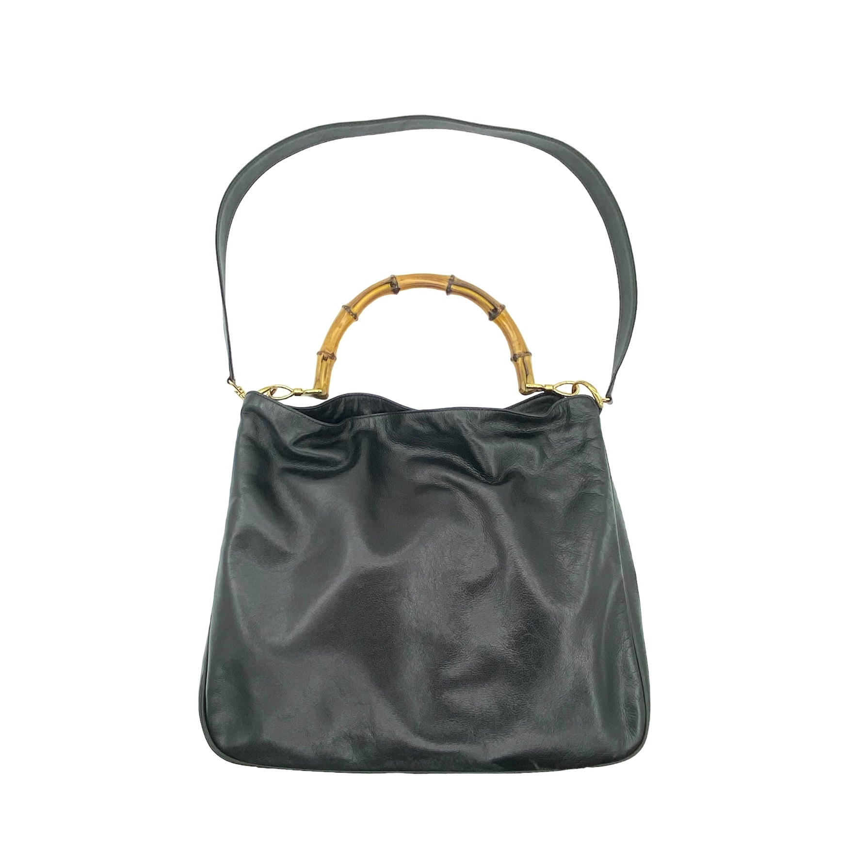 Gucci Bamboo Handle Leather Shoulder Bag - Image 2
