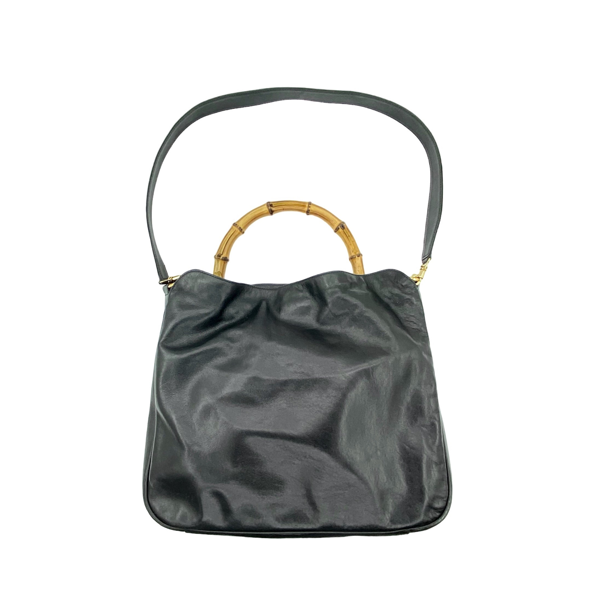Gucci Bamboo Handle Leather Shoulder Bag