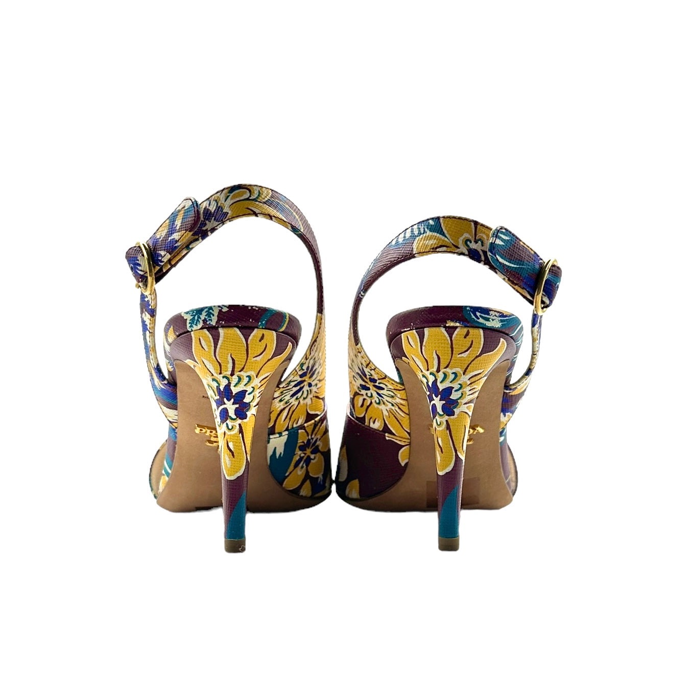 Prada Floral Print Sling Back Sandals 36.5 - Image 5