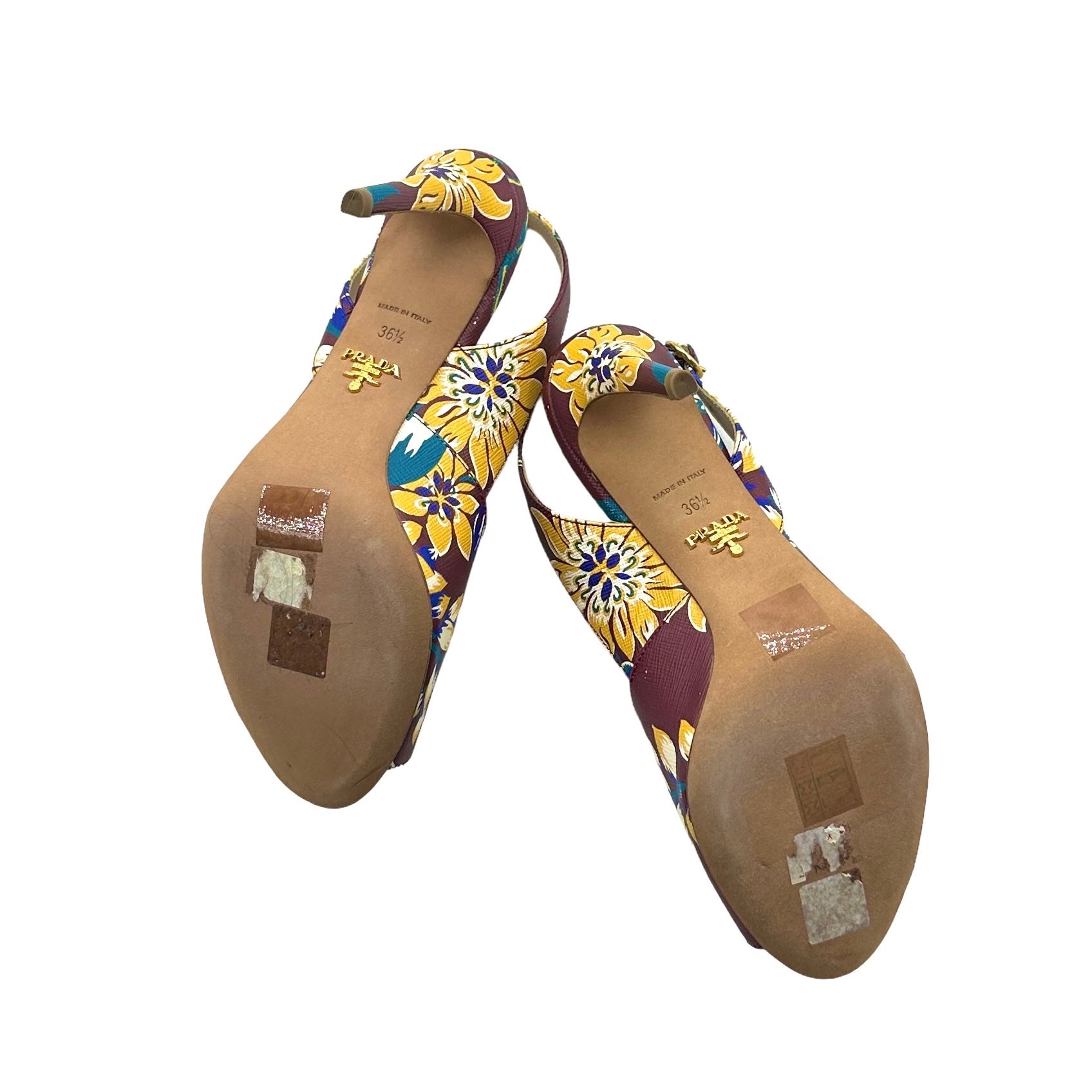 Prada Floral Print Sling Back Sandals 36.5 - Image 6