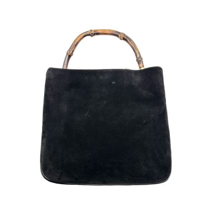 Gucci Bamboo Top Handle Suede Handbag