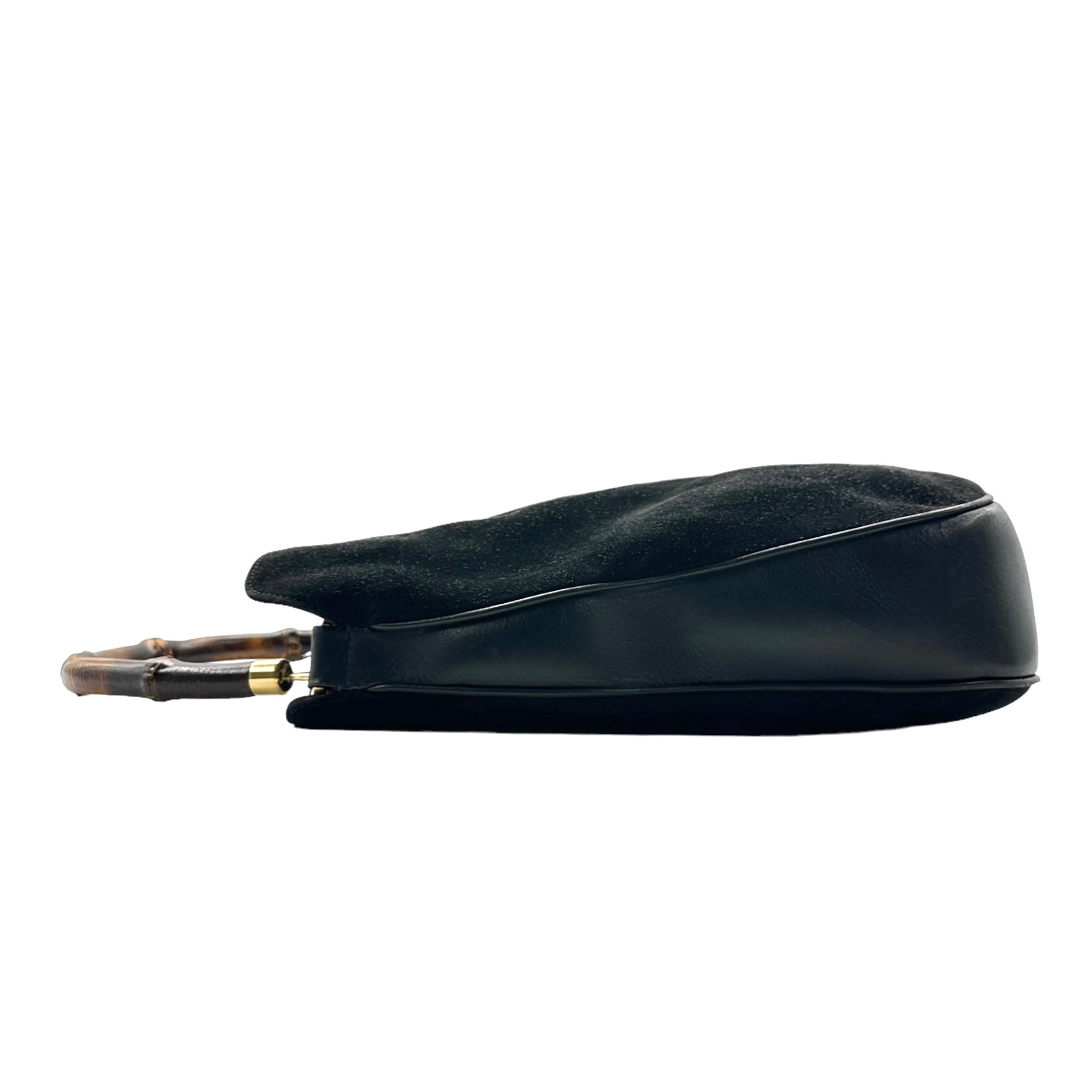 Gucci Bamboo Top Handle Suede Handbag - Image 4