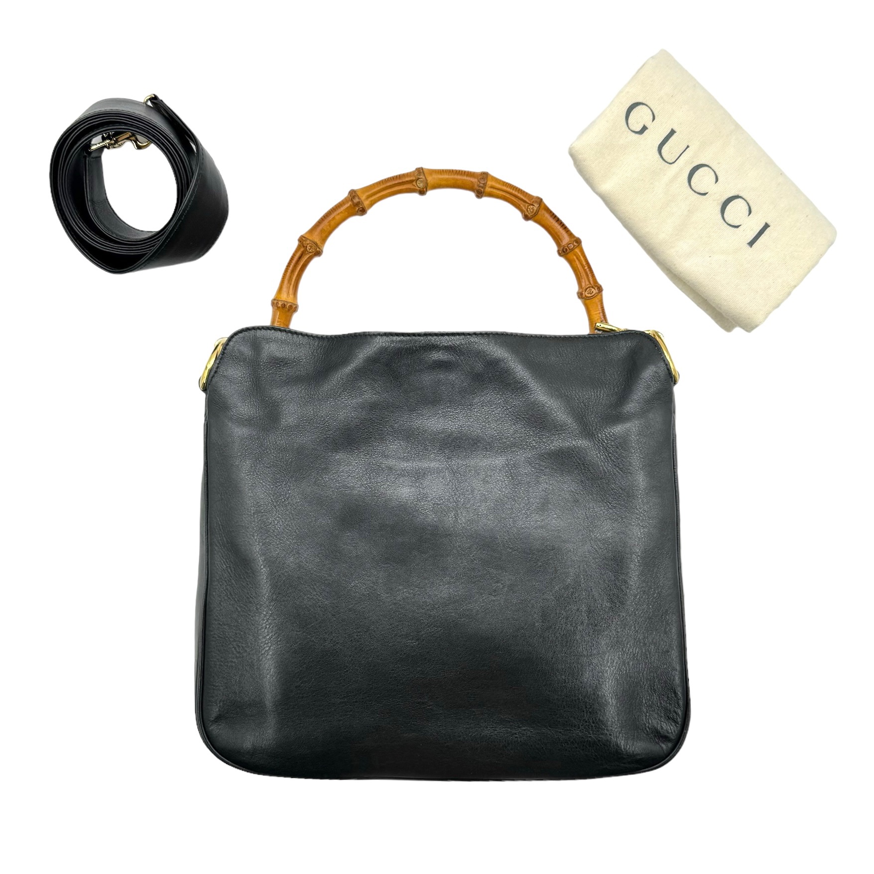 Gucci Bamboo Top Handle Leather Two Way Bag - Image 2