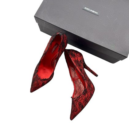 Dolce & Gabbana Satin and Lace Heels 37.5