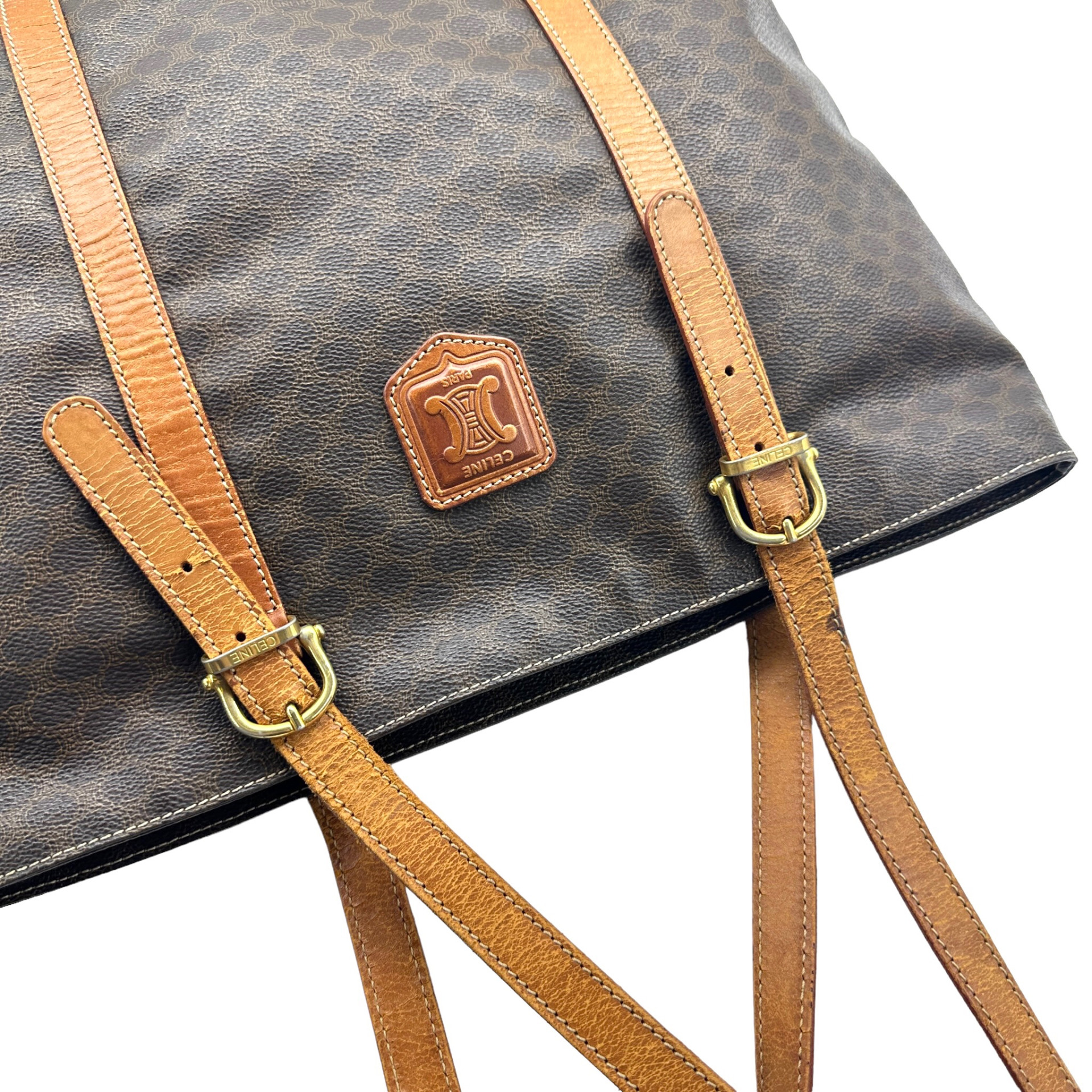 Celine Leather Strap Shoulder Tote Bag - Image 7
