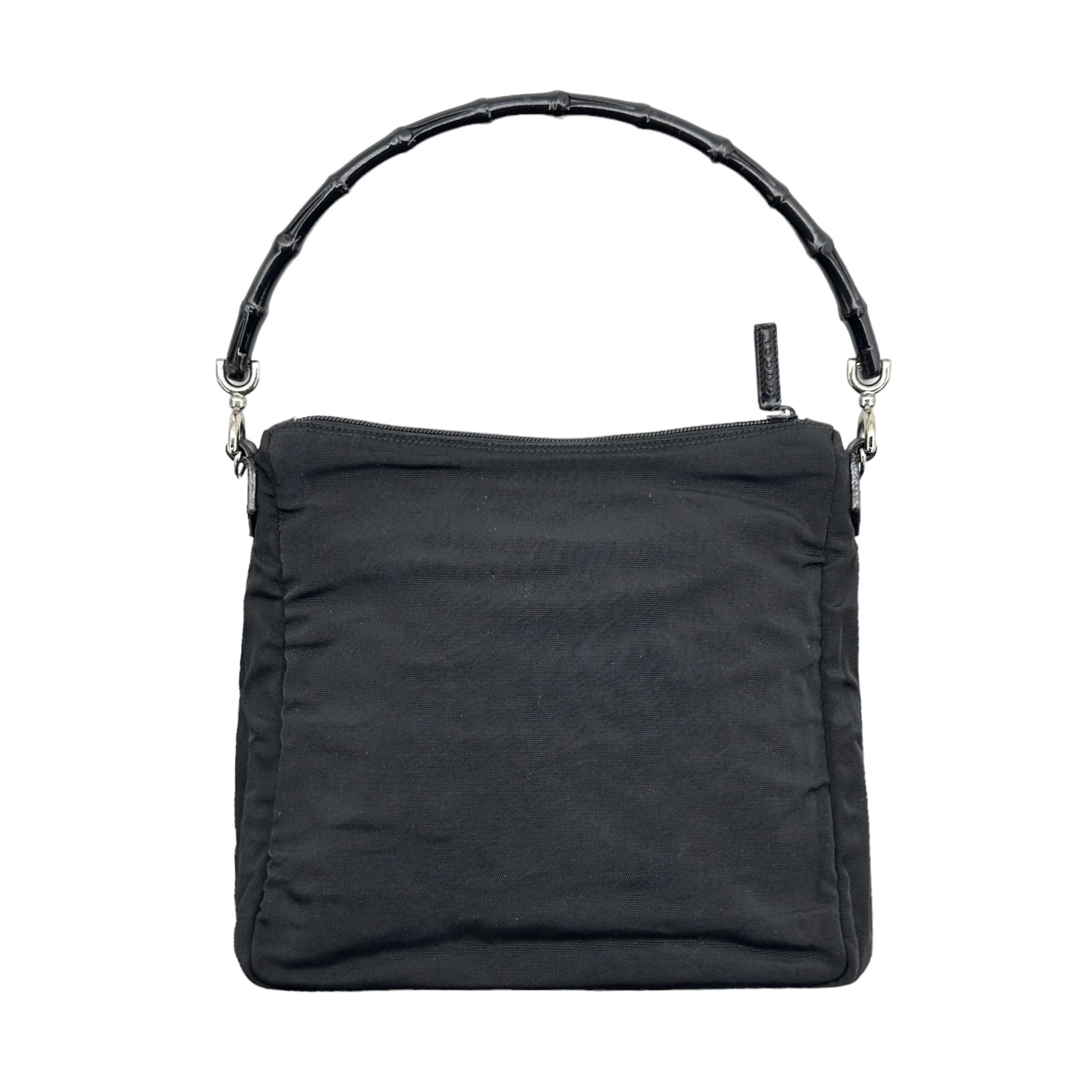 Gucci Black Bamboo Handle Front Pocket Handbag - Image 2