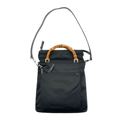 Gucci Double Bamboo Handle Front Pocket Two Way Bag