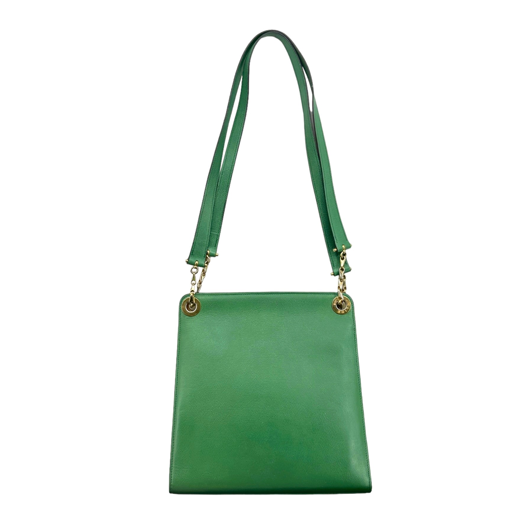 Celine Circle Logo Drawstring Chain Leather Shoulder Bag - Image 2