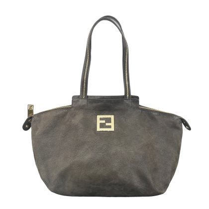 Fendi Nubuck FF Logo Chain Tote