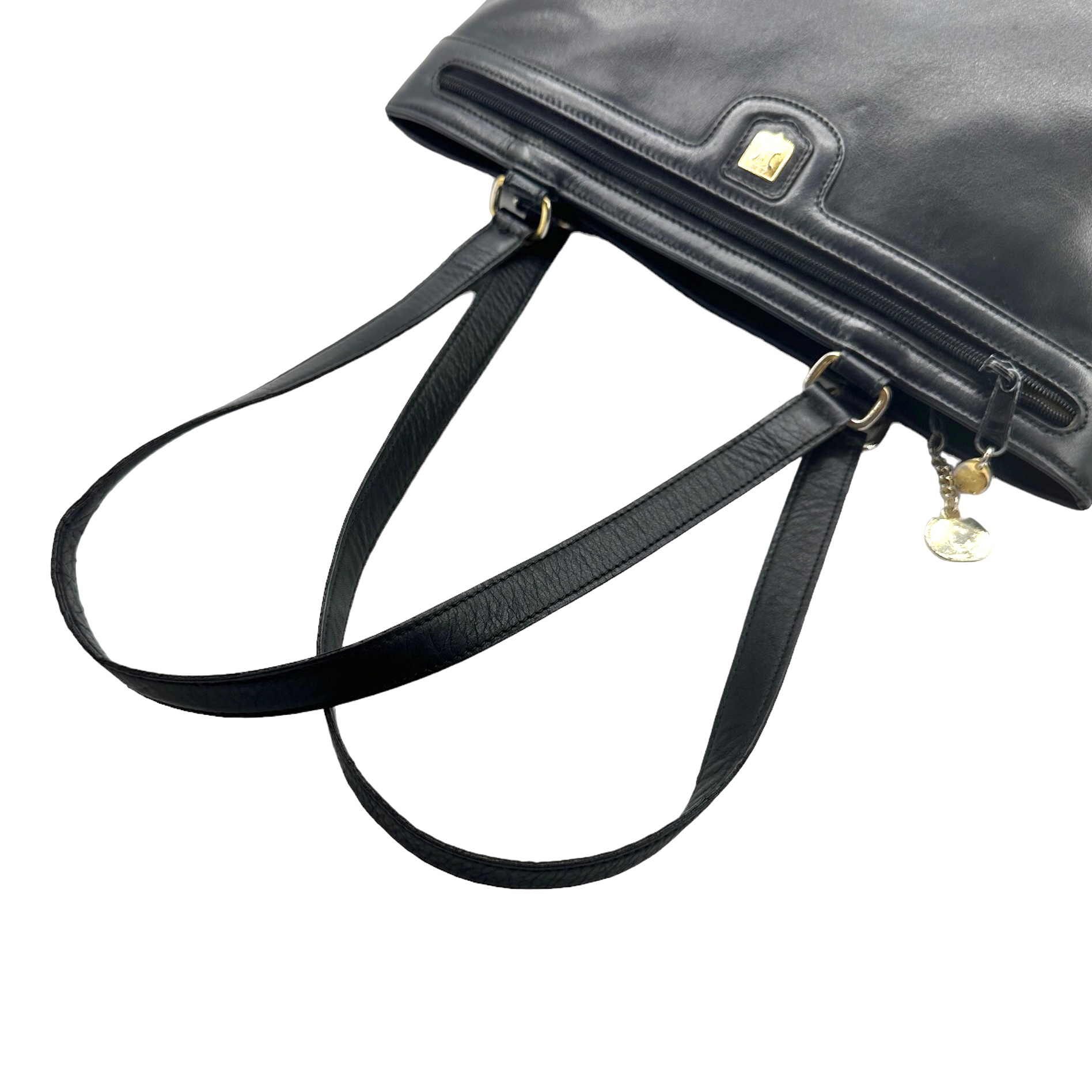 Celine Front Zip Leather Shoulder Bag - Image 6