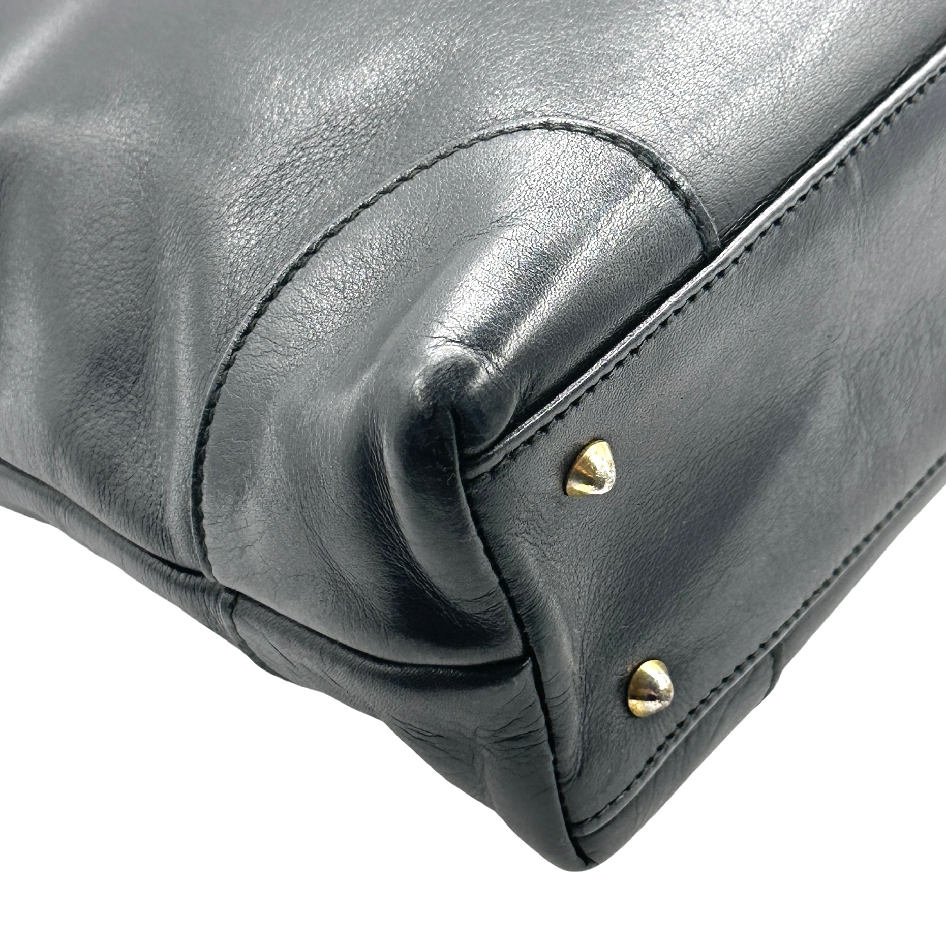Celine Front Zip Leather Shoulder Bag - Image 7
