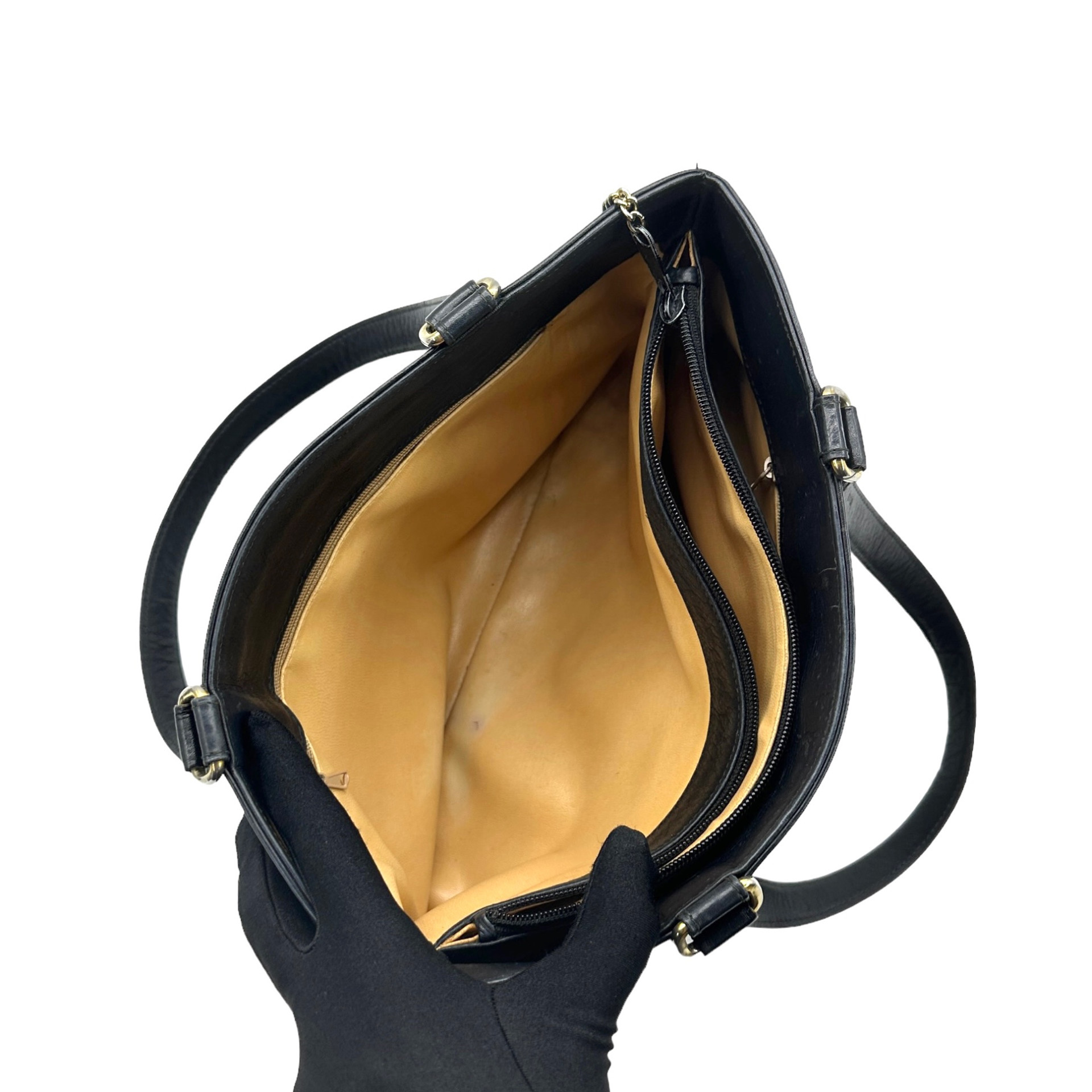 Celine Front Zip Leather Shoulder Bag - Image 9