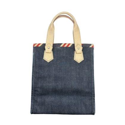 Burberry Leather Handle Denim Tote Bag