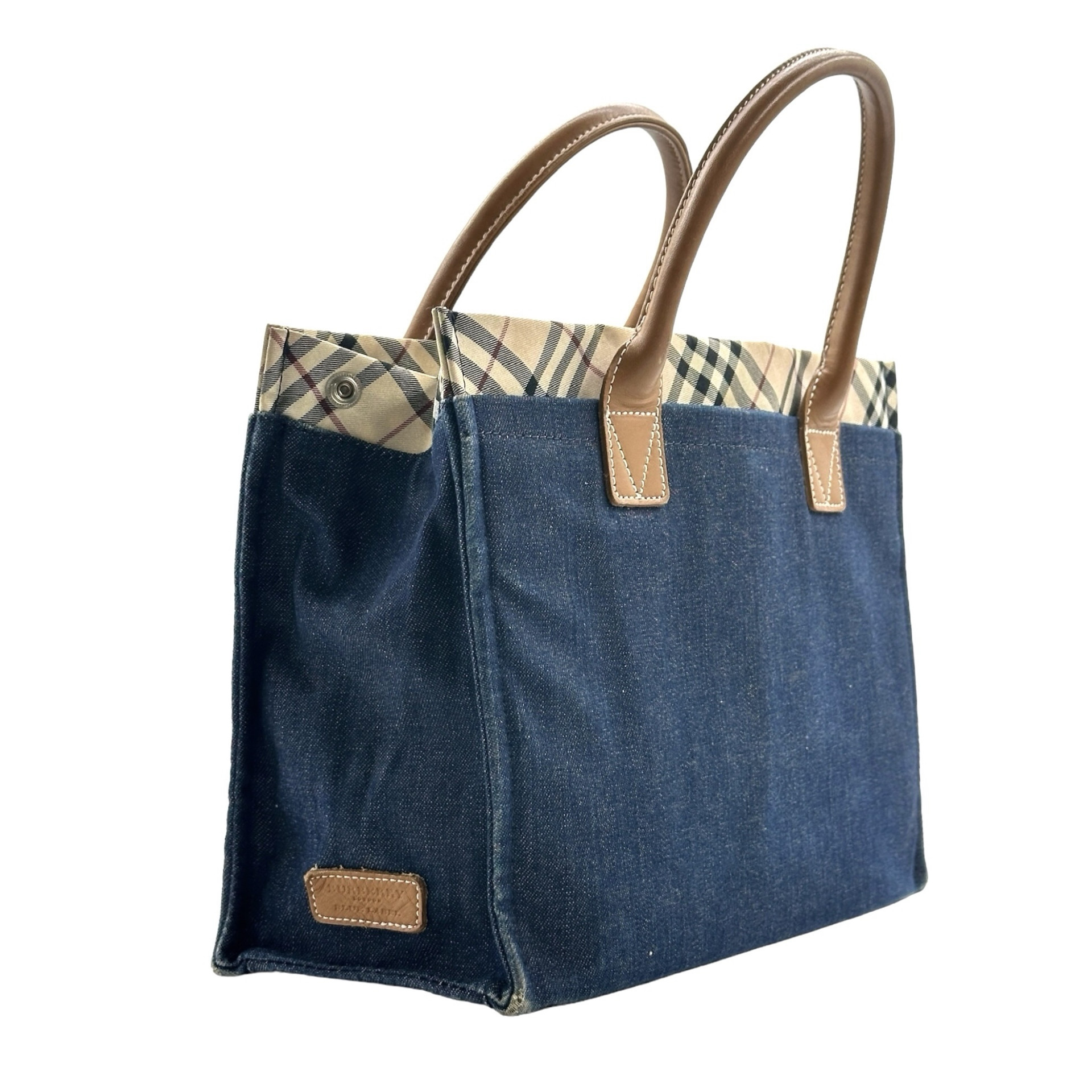 Burberry Nova Check Denim Tote Bag - Image 3