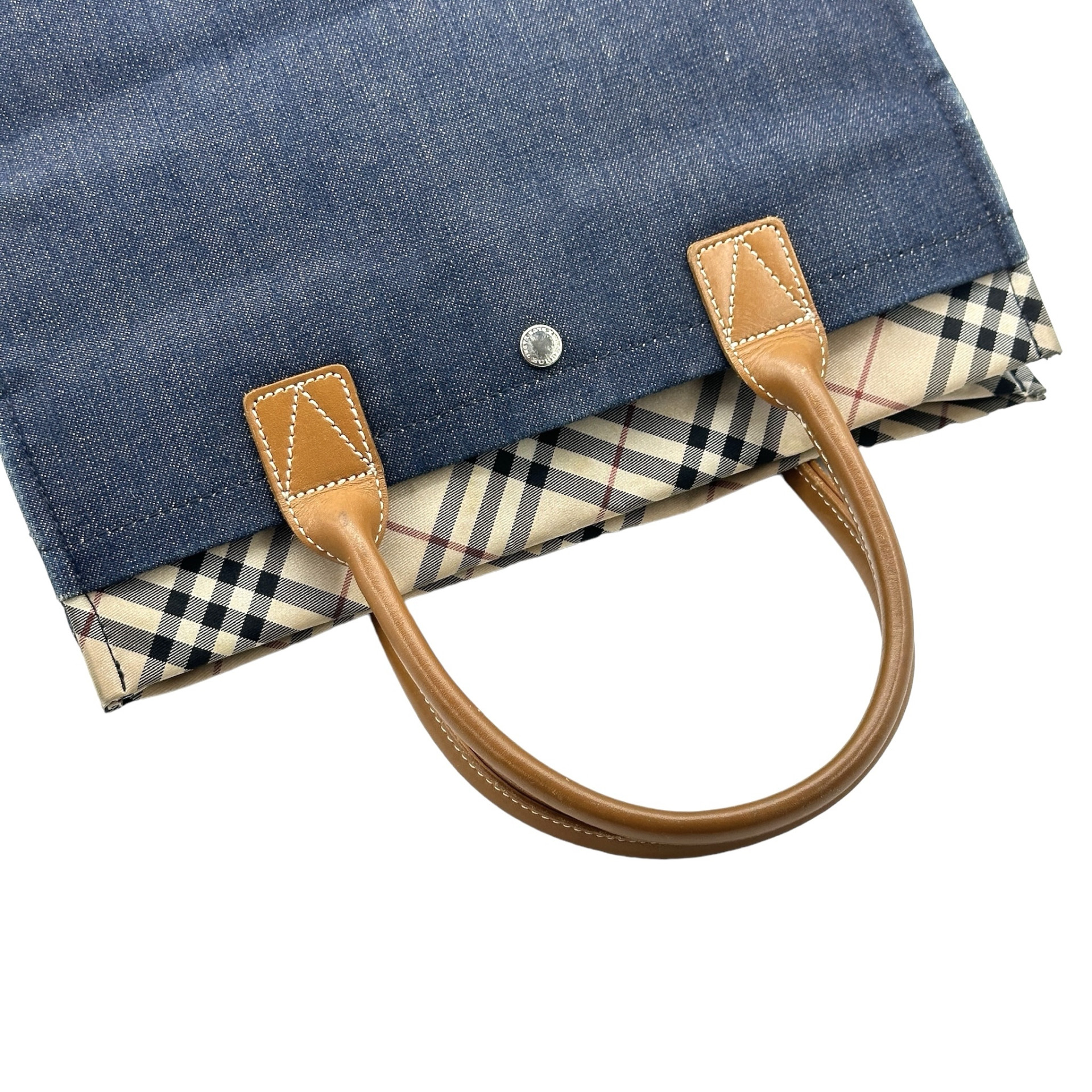 Burberry Nova Check Denim Tote Bag - Image 6