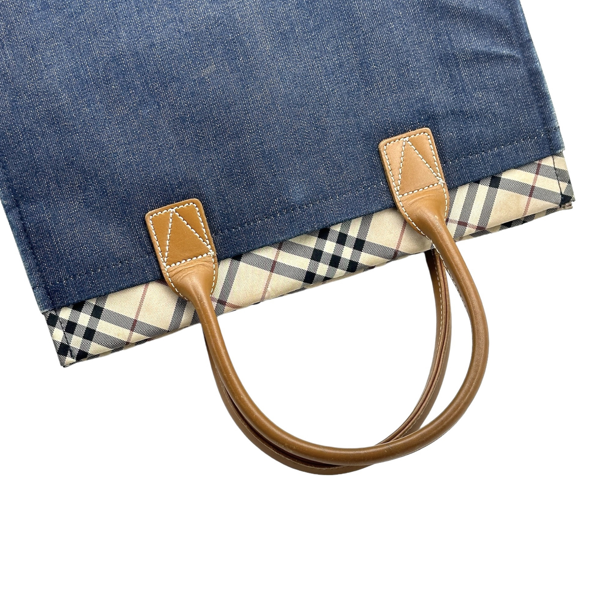 Burberry Nova Check Denim Tote Bag - Image 7