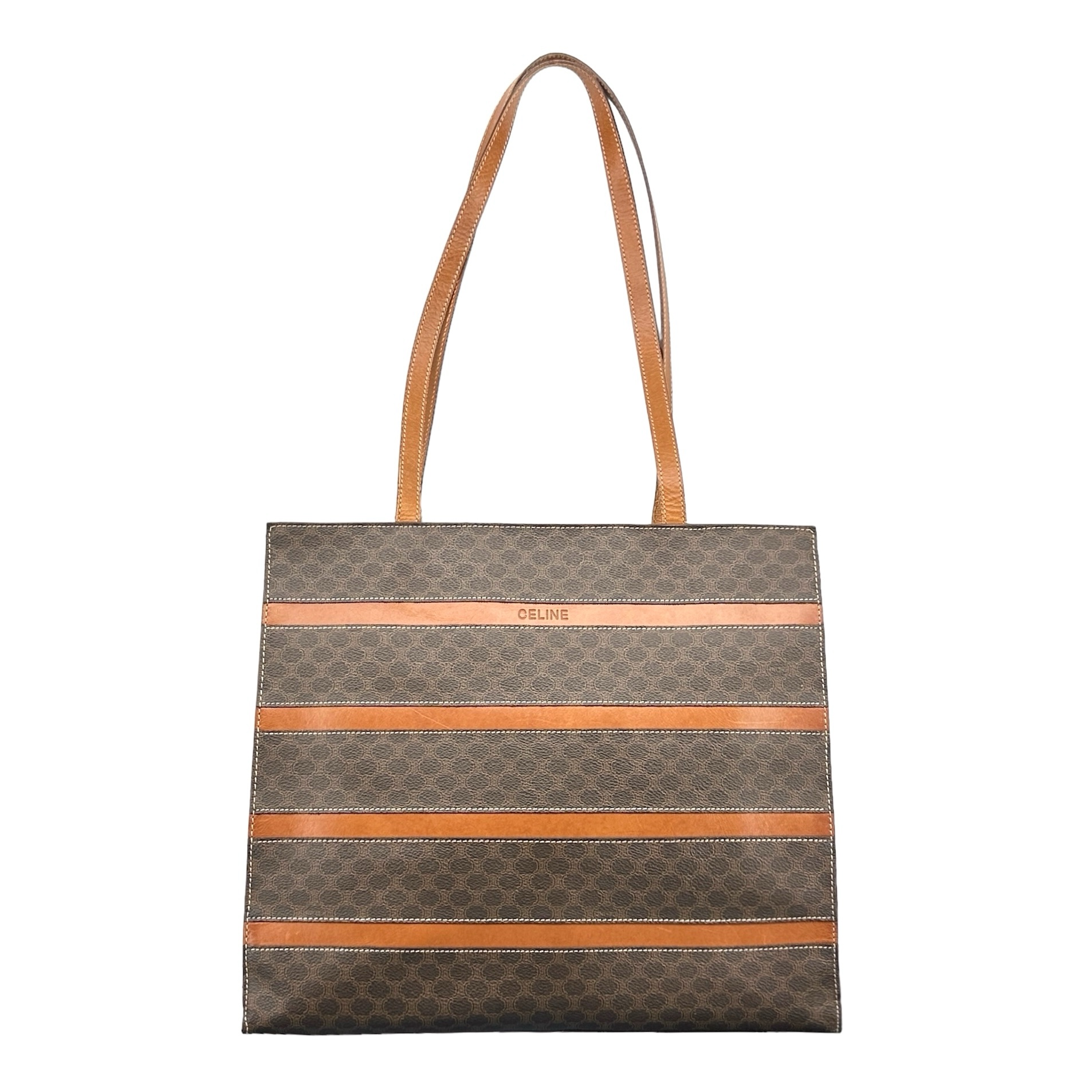 Celine Leather Shoulder Tote Bag