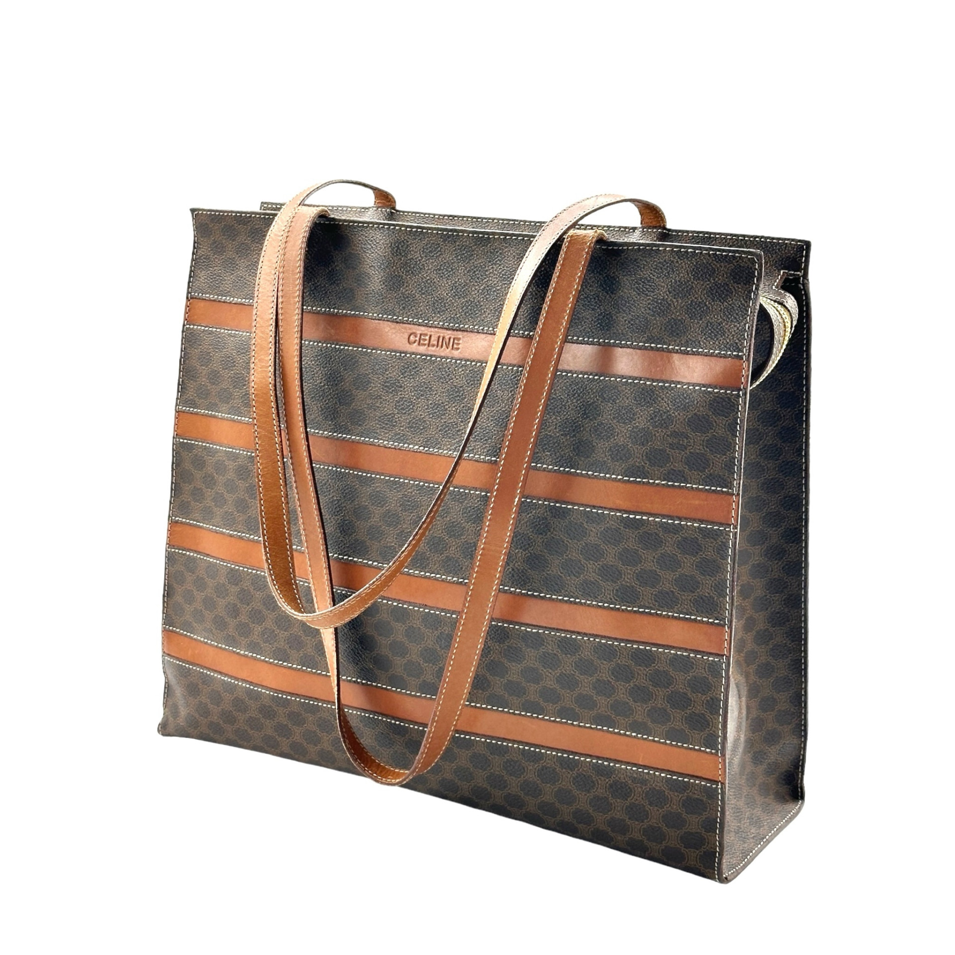 Celine Leather Shoulder Tote Bag - Image 8