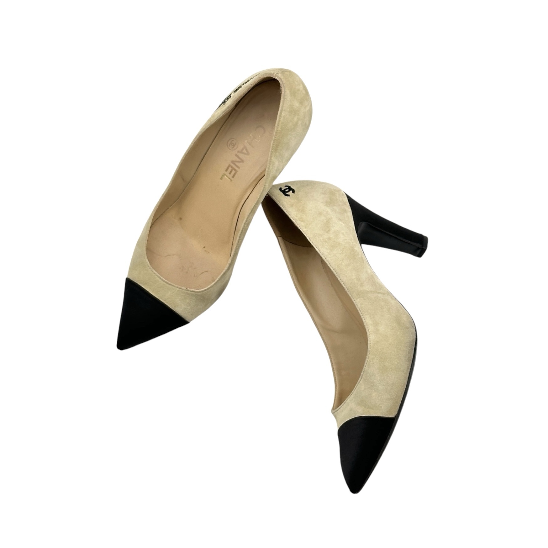 Chanel Suede Cap Toe Heels 37