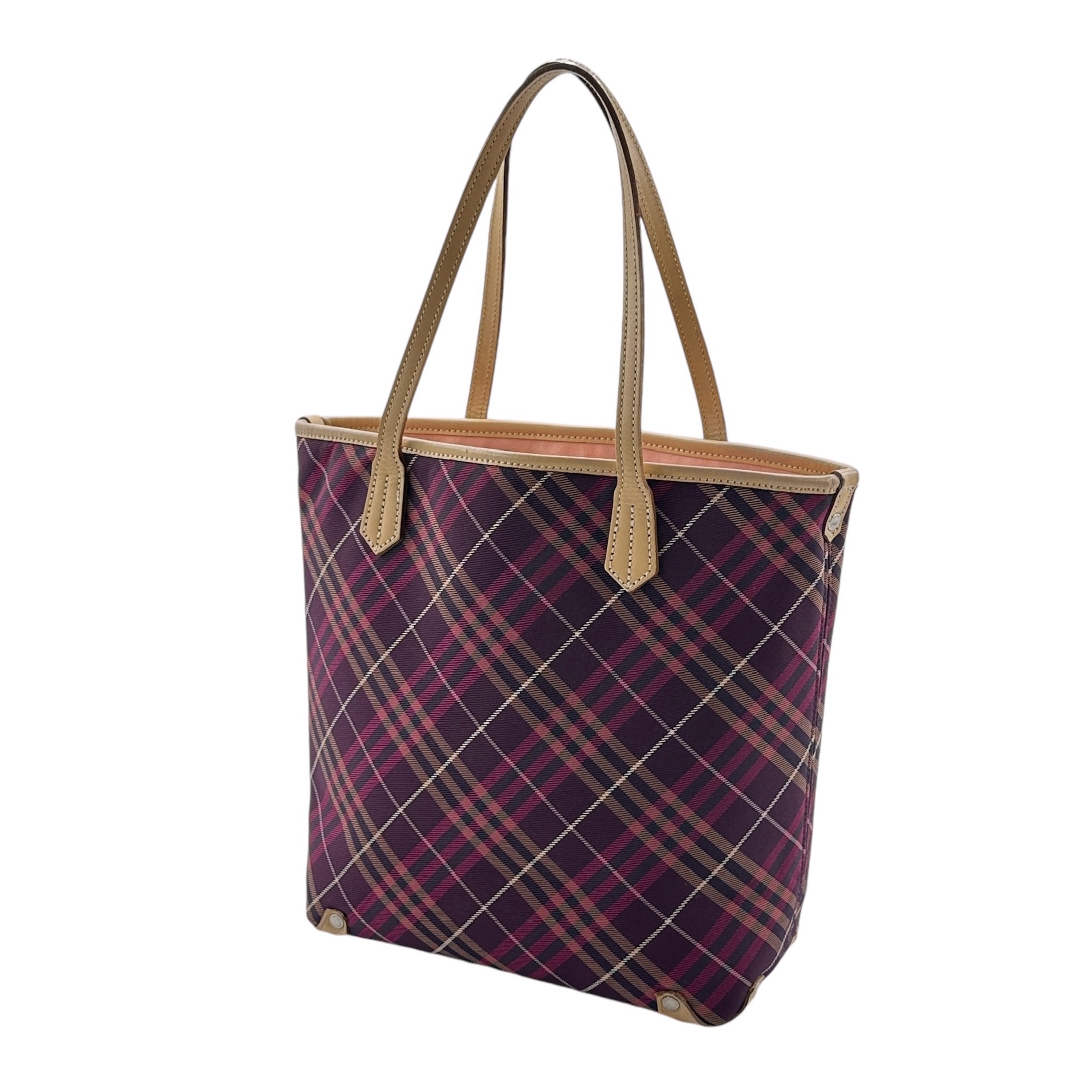Burberry Leather Strap Canvas Tote Bag - Image 3