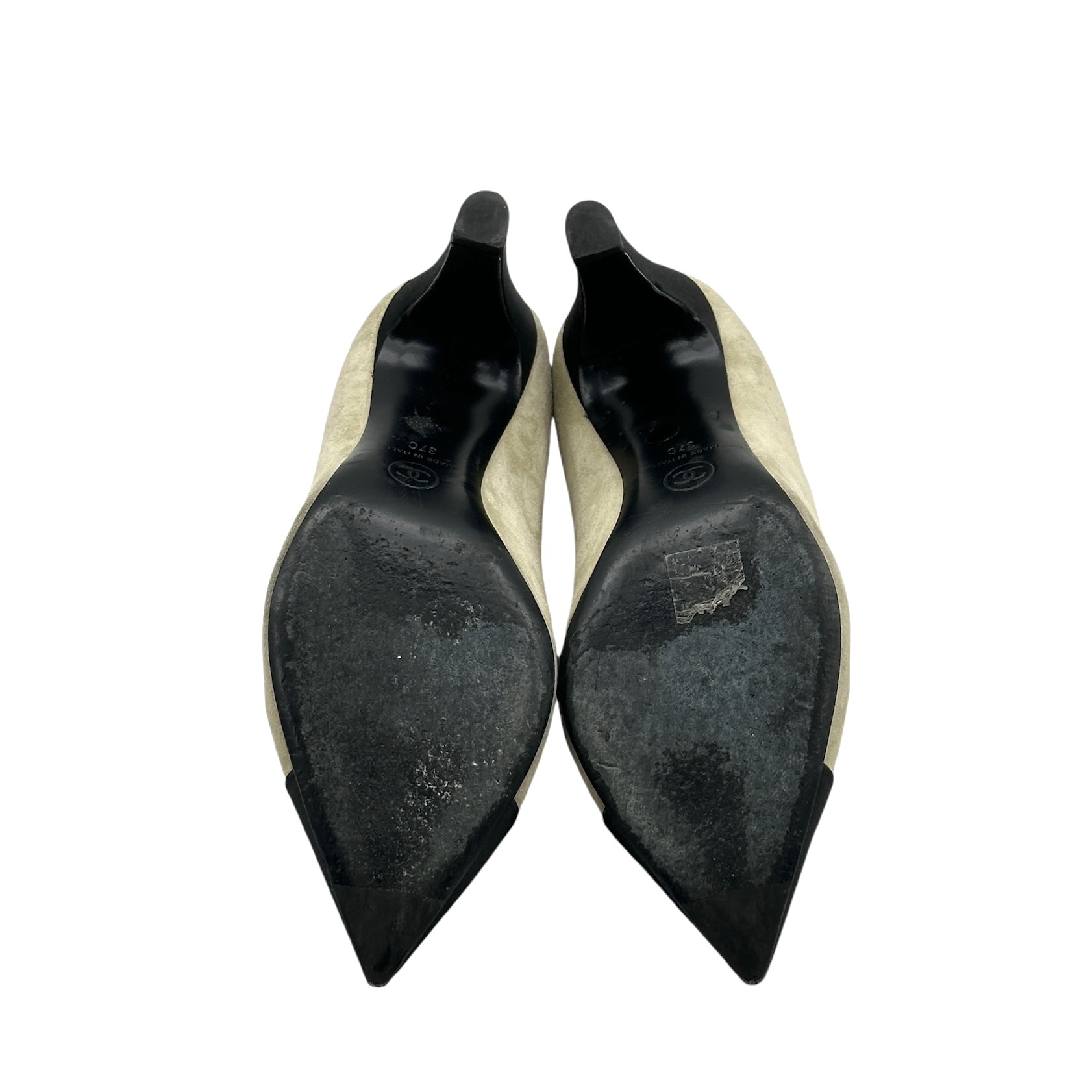 Chanel Suede Cap Toe Heels 37 - Image 6