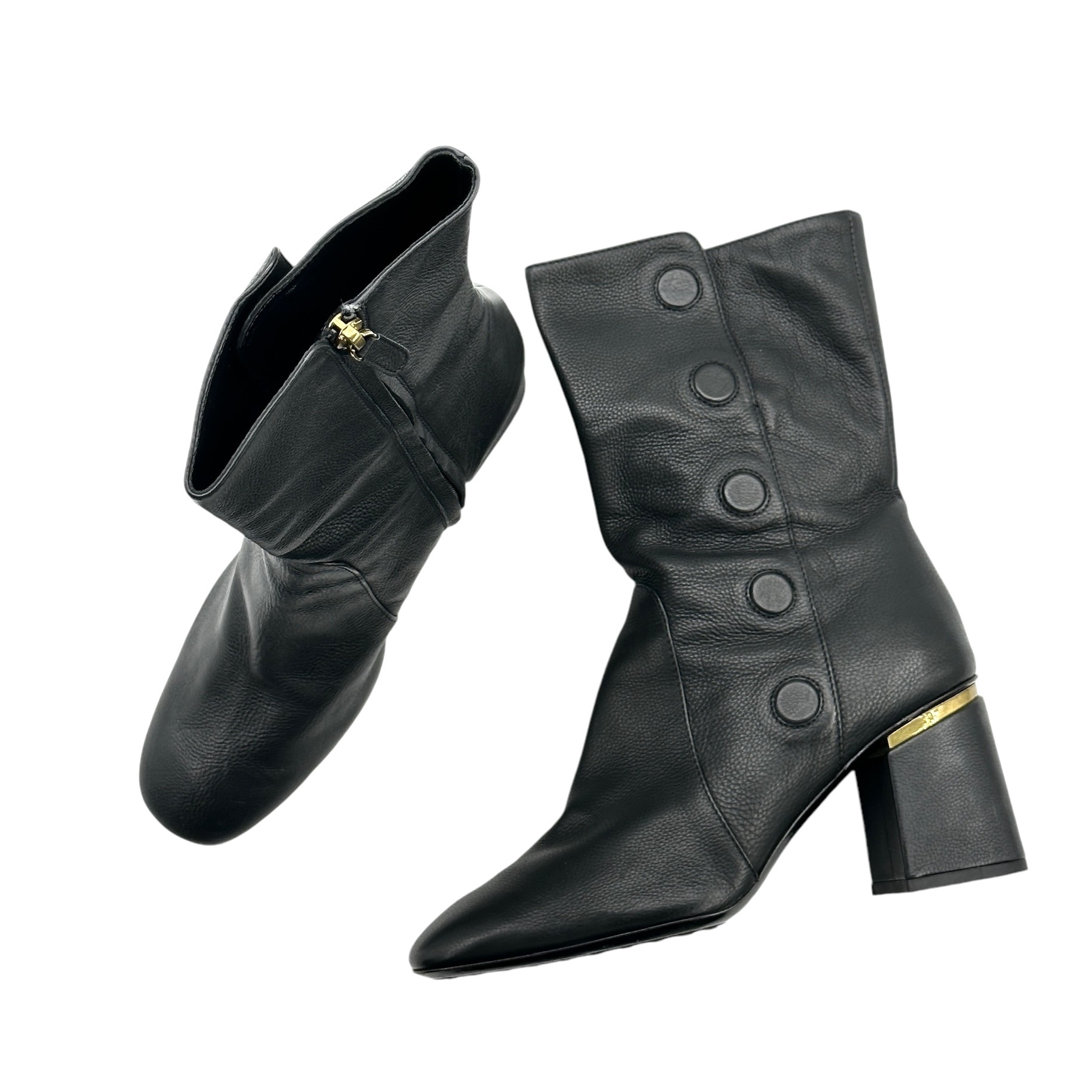 Tod's Leather Button Boots 37 - Image 2