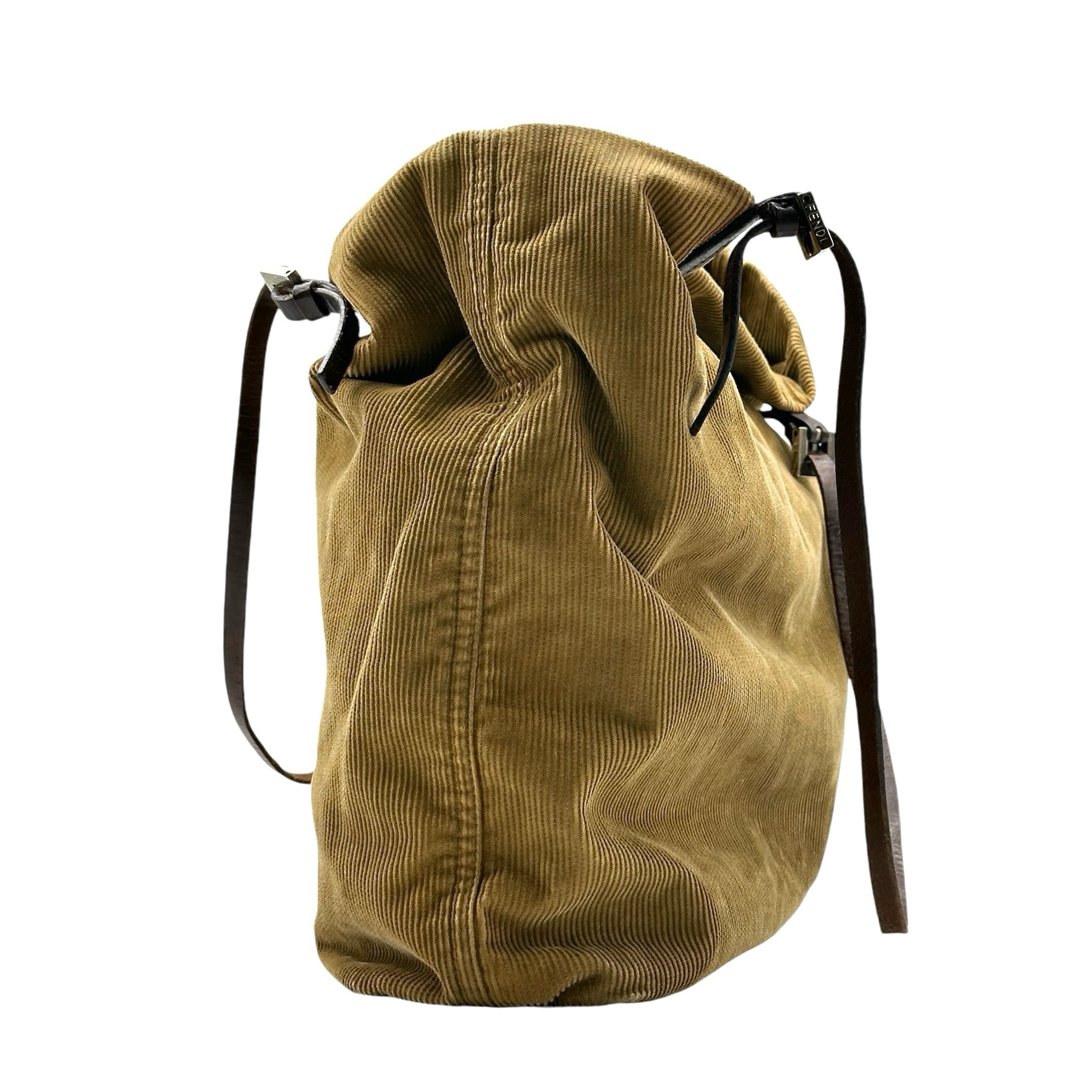 Fendi FF Logo Corduroy Leather Strap Tote Bag - Image 5