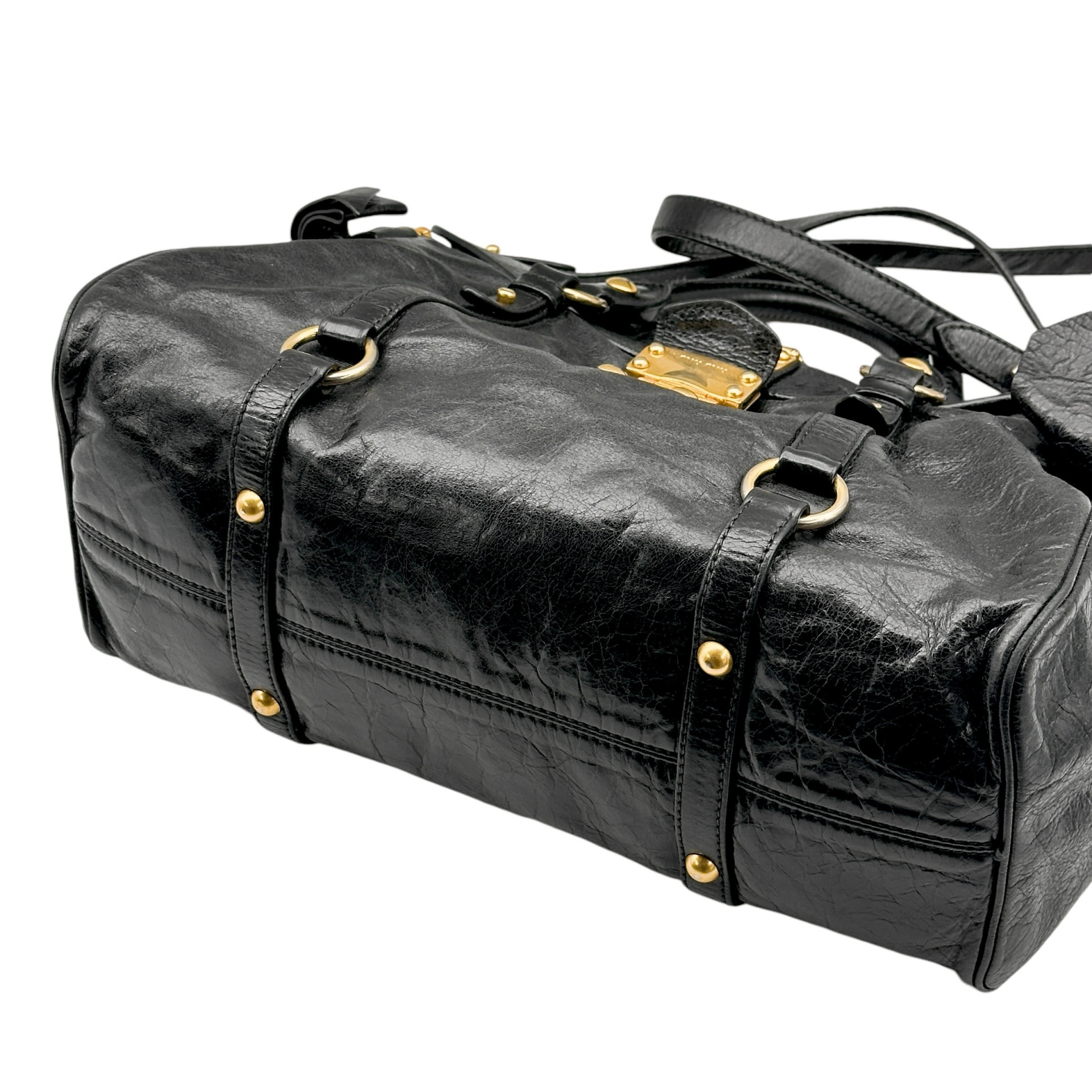 Miu Miu Bow Satchel Double Side Leather Two Way Bag - Image 6