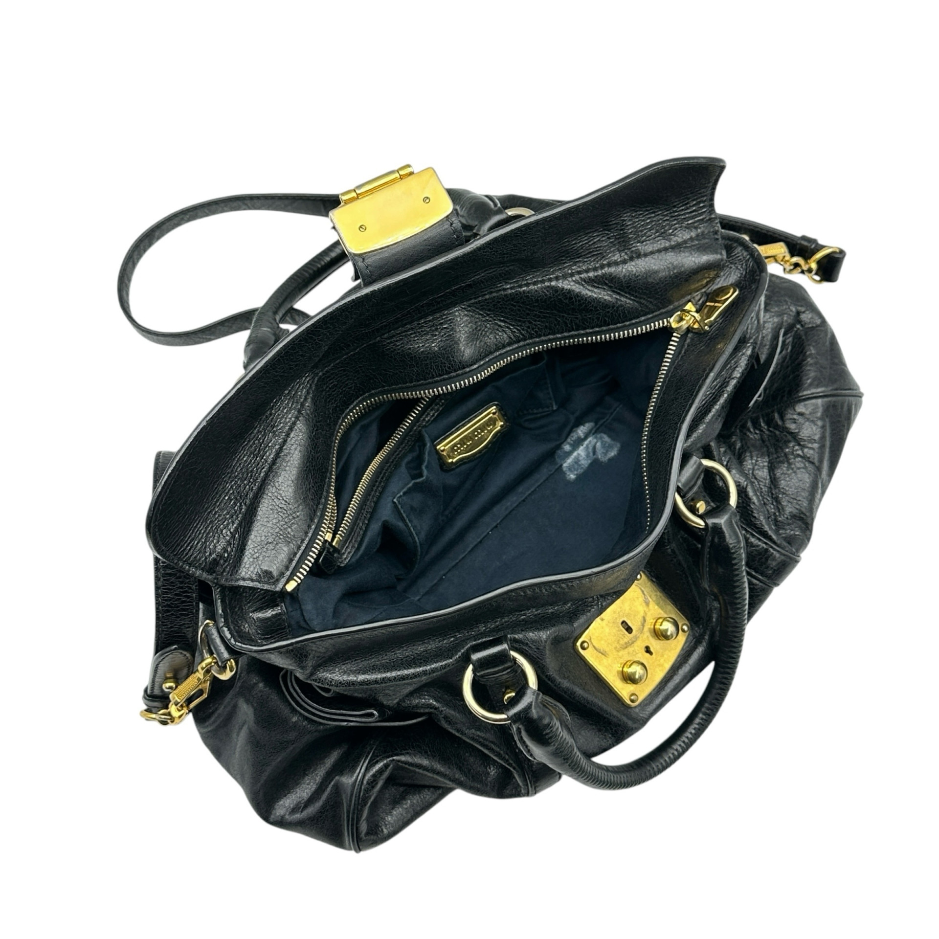 Miu Miu Bow Satchel Double Side Leather Two Way Bag - Image 9