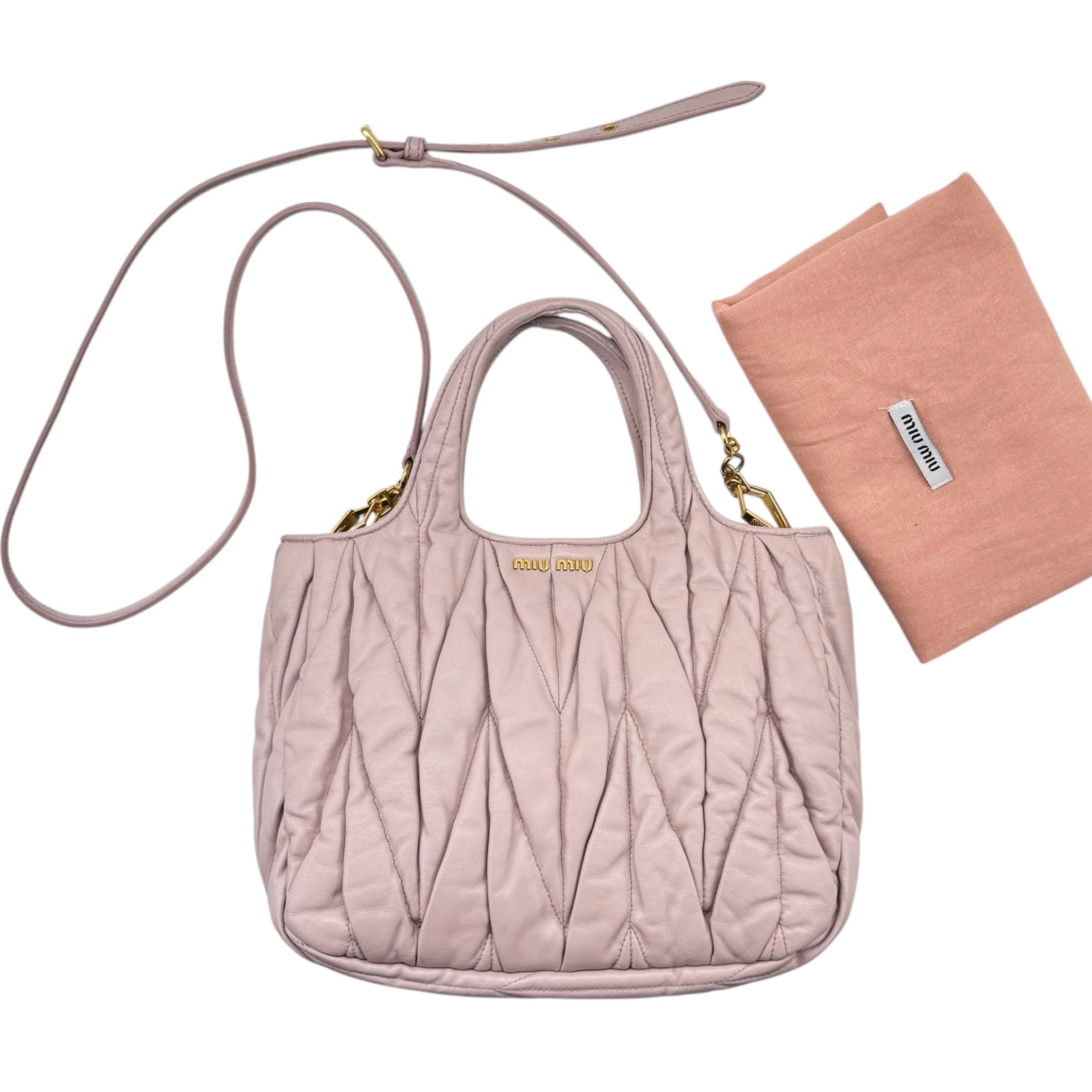 Miumiu Matelasse Leather Two Way Bag