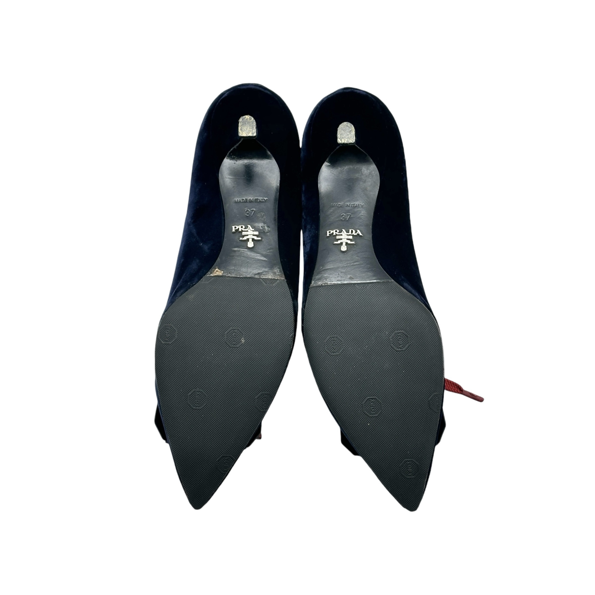 Prada Brushed Spazzolato Leather Heels 37 - Image 6