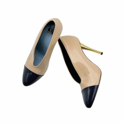 Lanvin Colorblock Pattern Leather Pumps 37