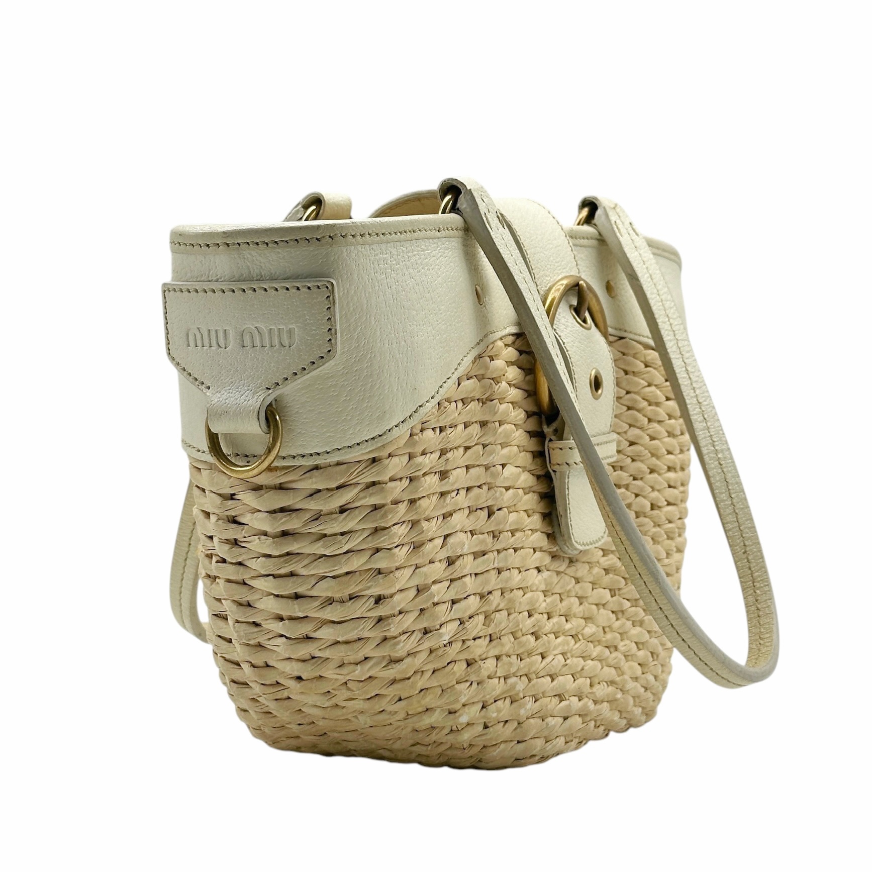 MiuMiu Leather Handle Basket Bag - Image 5