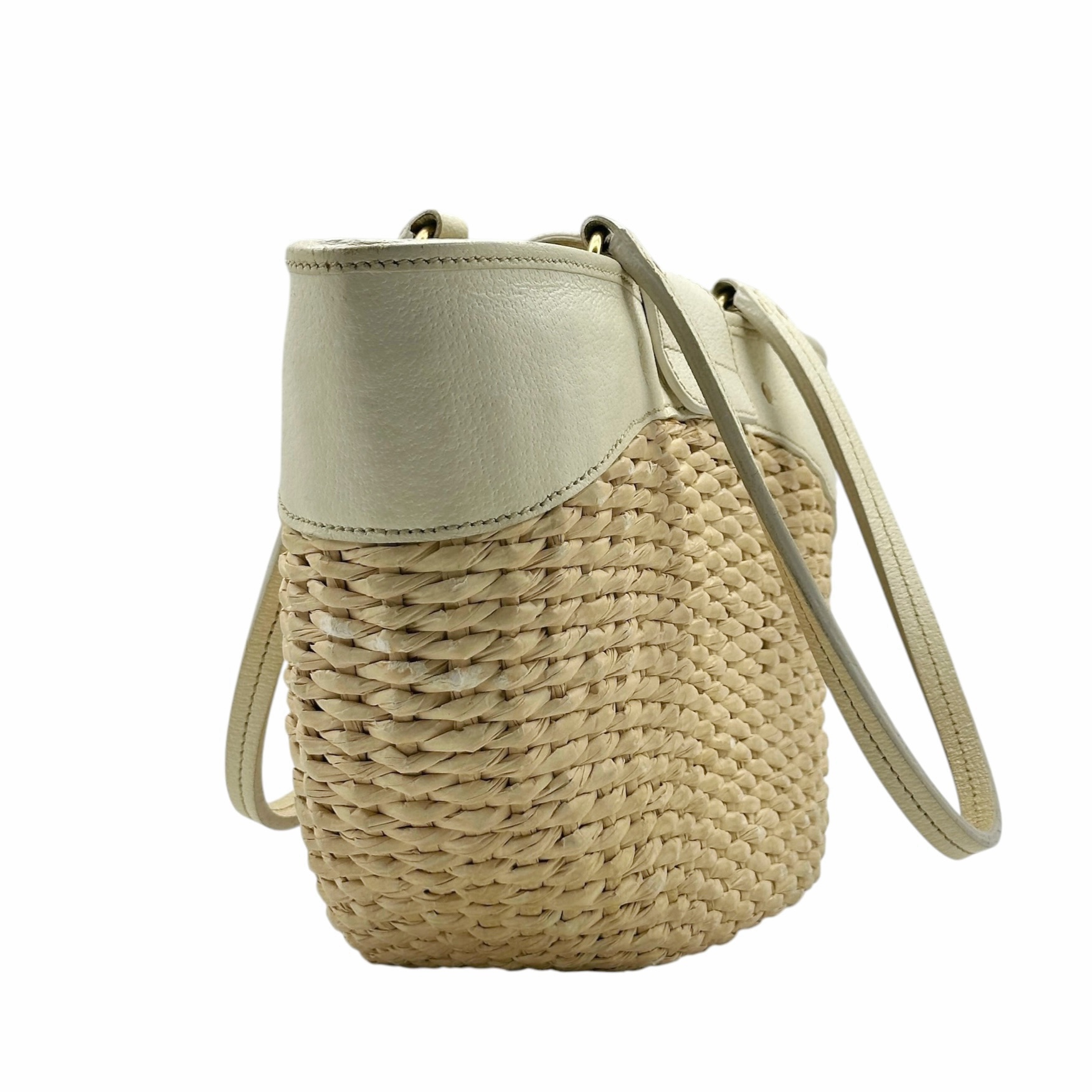 MiuMiu Leather Handle Basket Bag - Image 4
