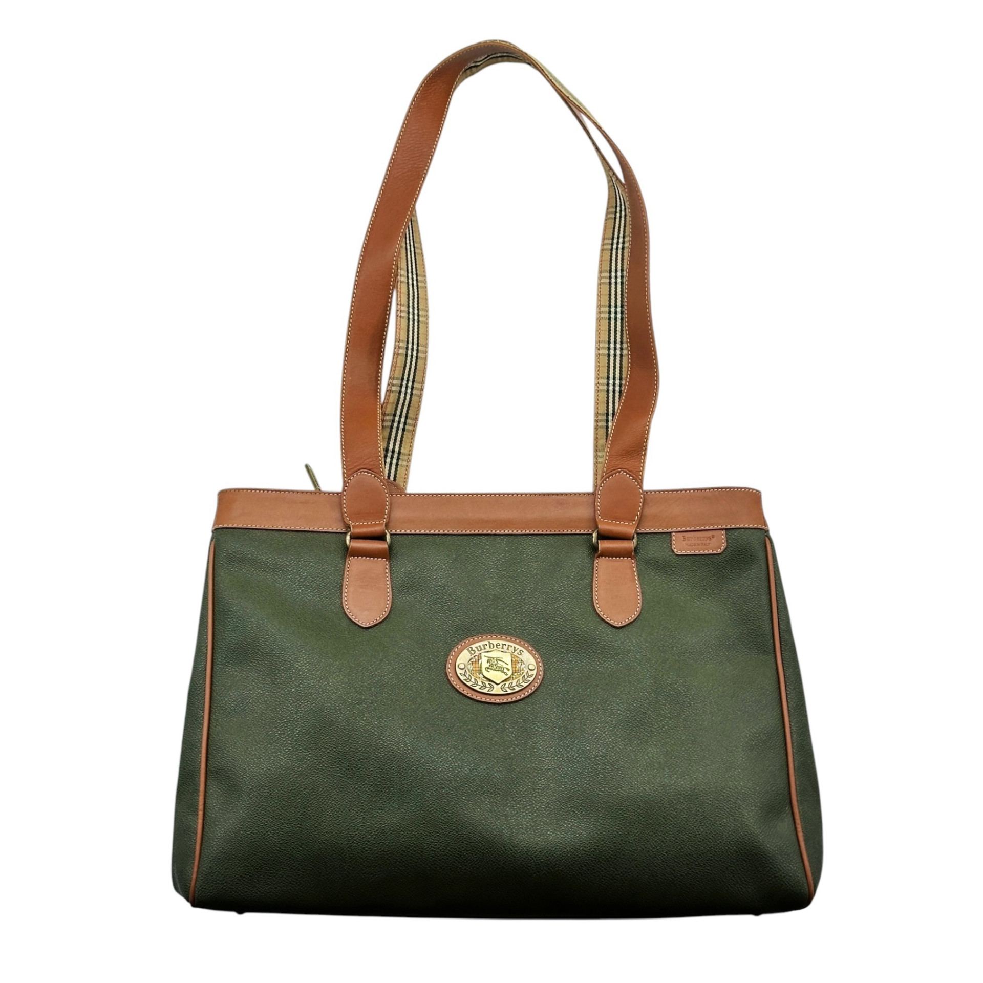 Burberry Leather Medford Shoulder Tote Bag