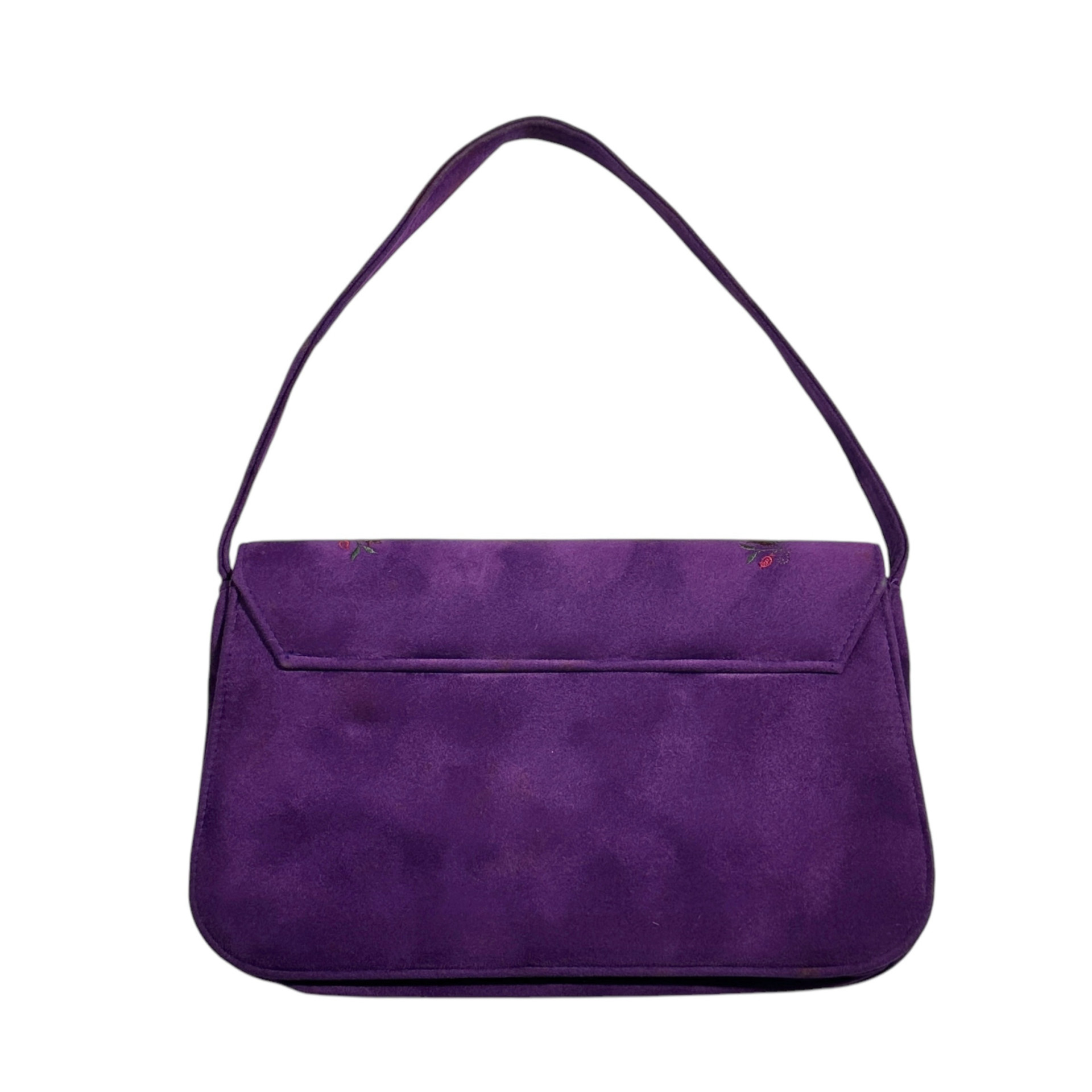 Prada Floral Suede Shoulder Bag - Image 2