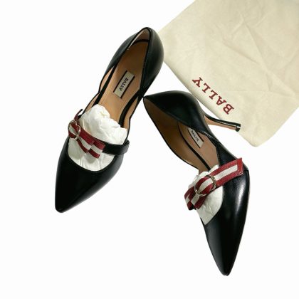 Bally Leather Ribbon Heels 37