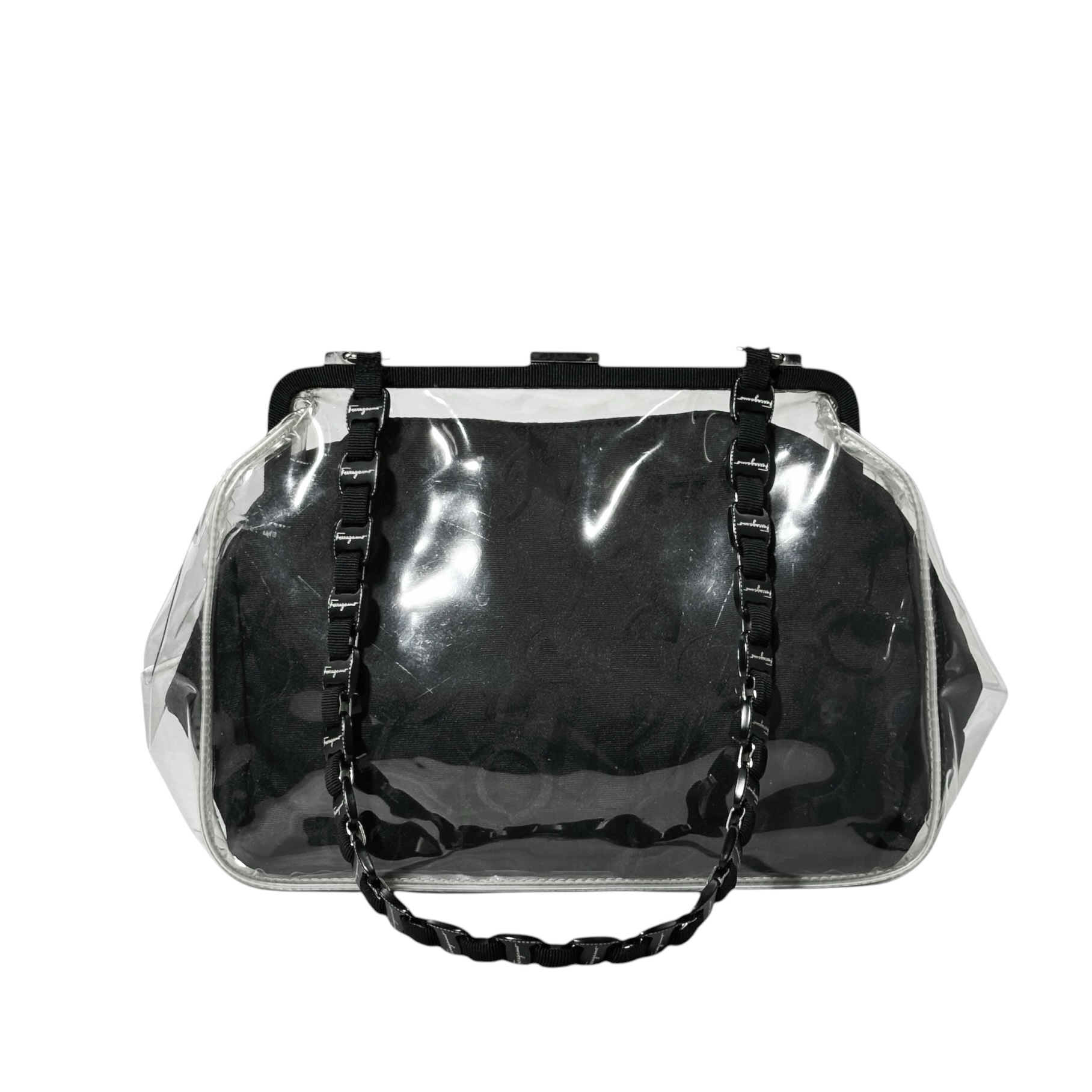 Ferragamo Chain Link PVC Shoulder Tote Bag - Image 2