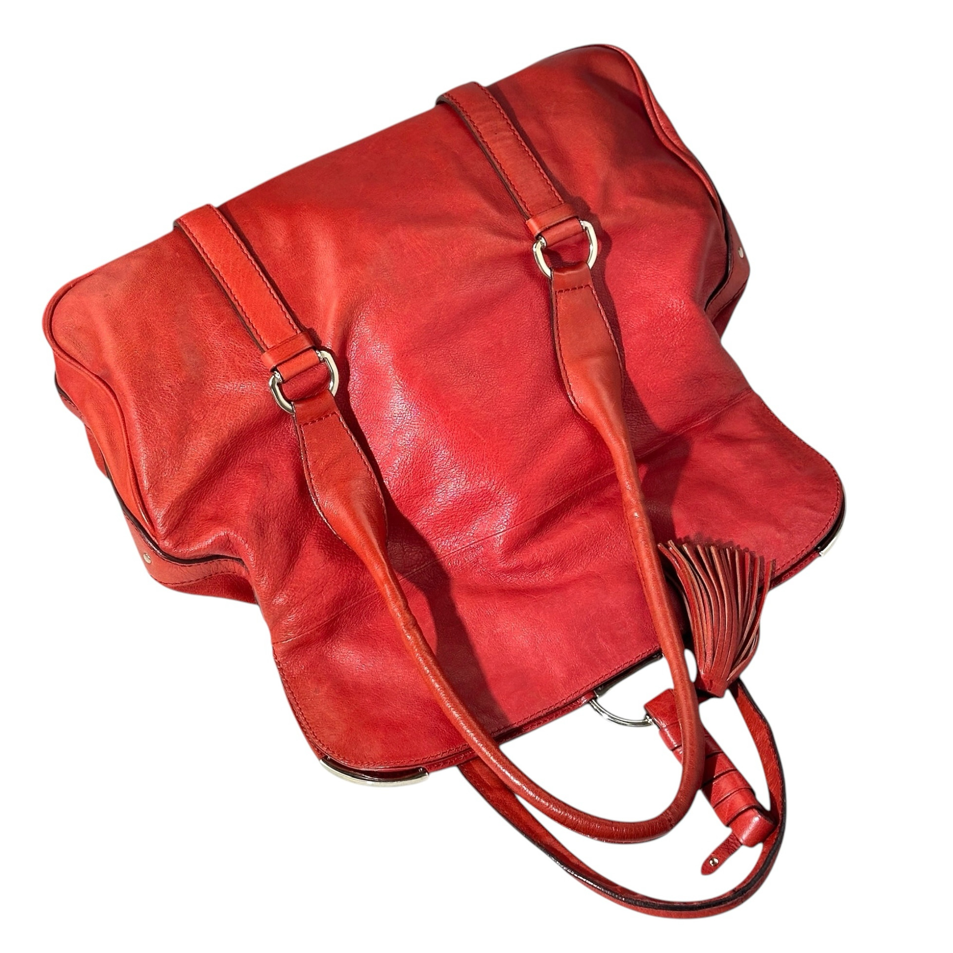 Celine Leather Flap Tassel Shoulder Boston Bag - Image 8