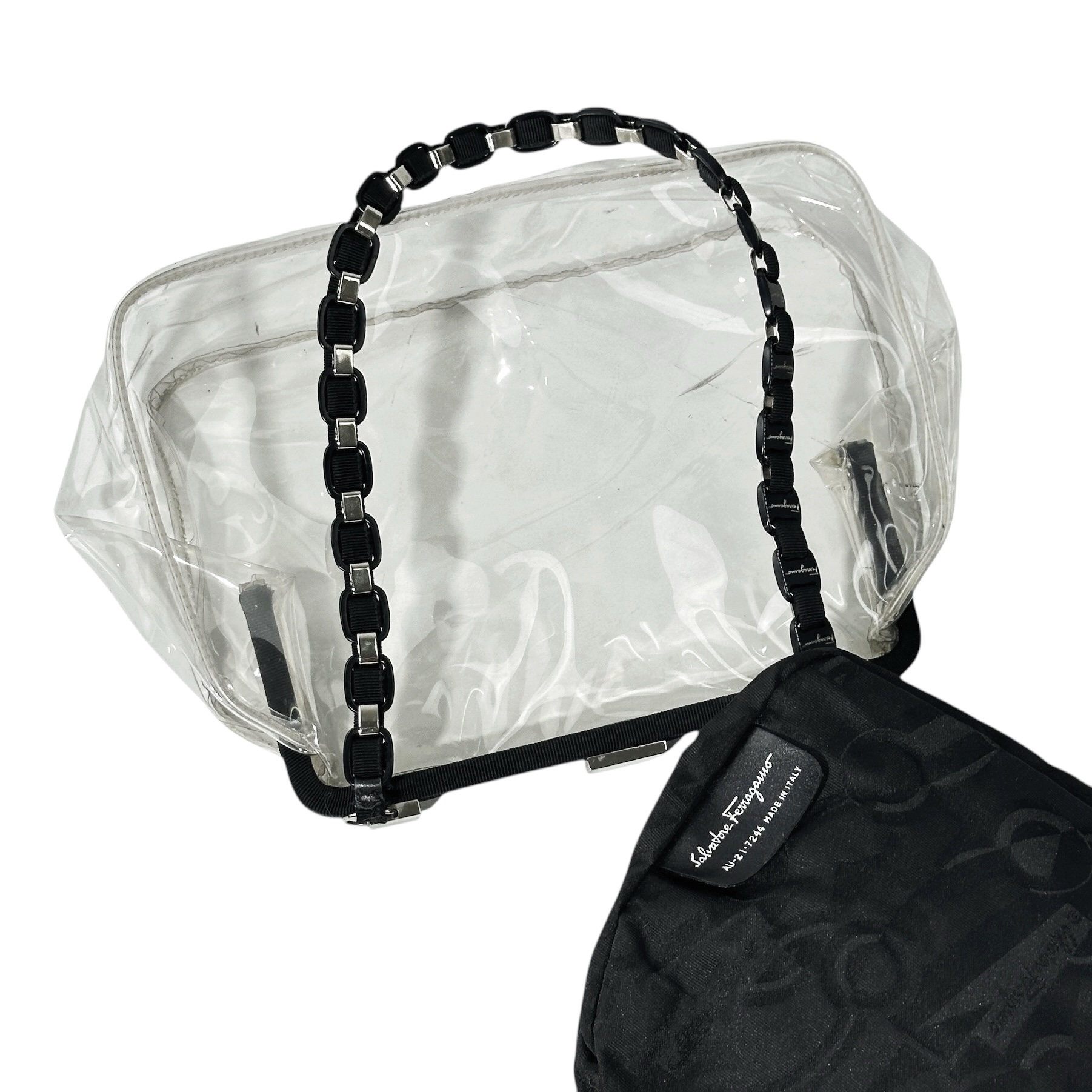 Ferragamo Chain Link PVC Shoulder Tote Bag - Image 8
